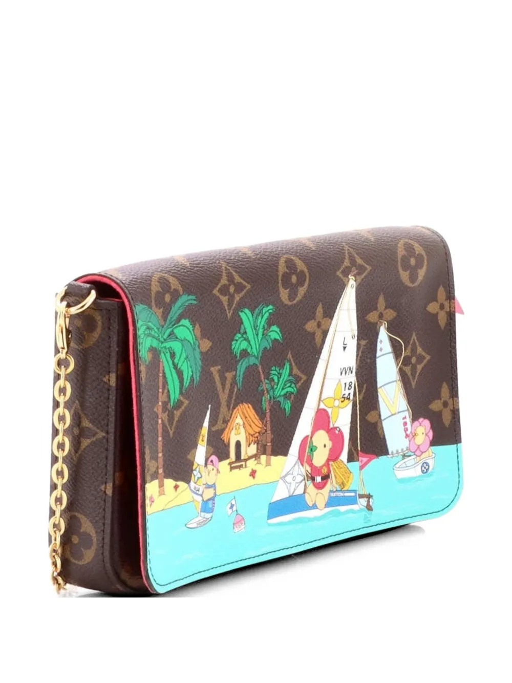 Louis Vuitton Pre-Owned Felicie Pochette Limited Edition Vivienne Xmas Monogram Canvas crossbody bag - Marrone