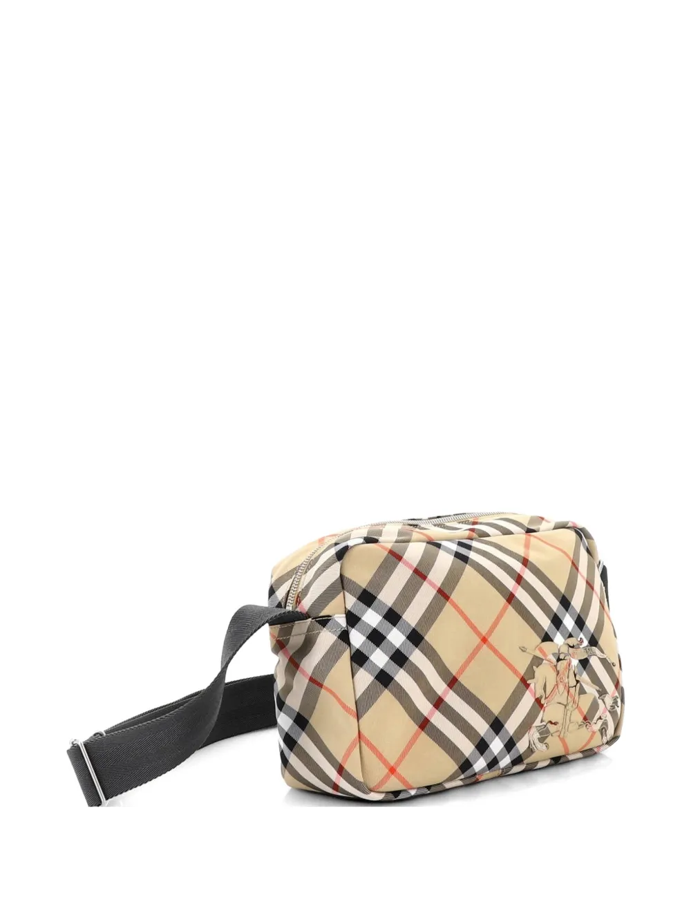 Camera Vintage Check Nylon Crossbody Bag