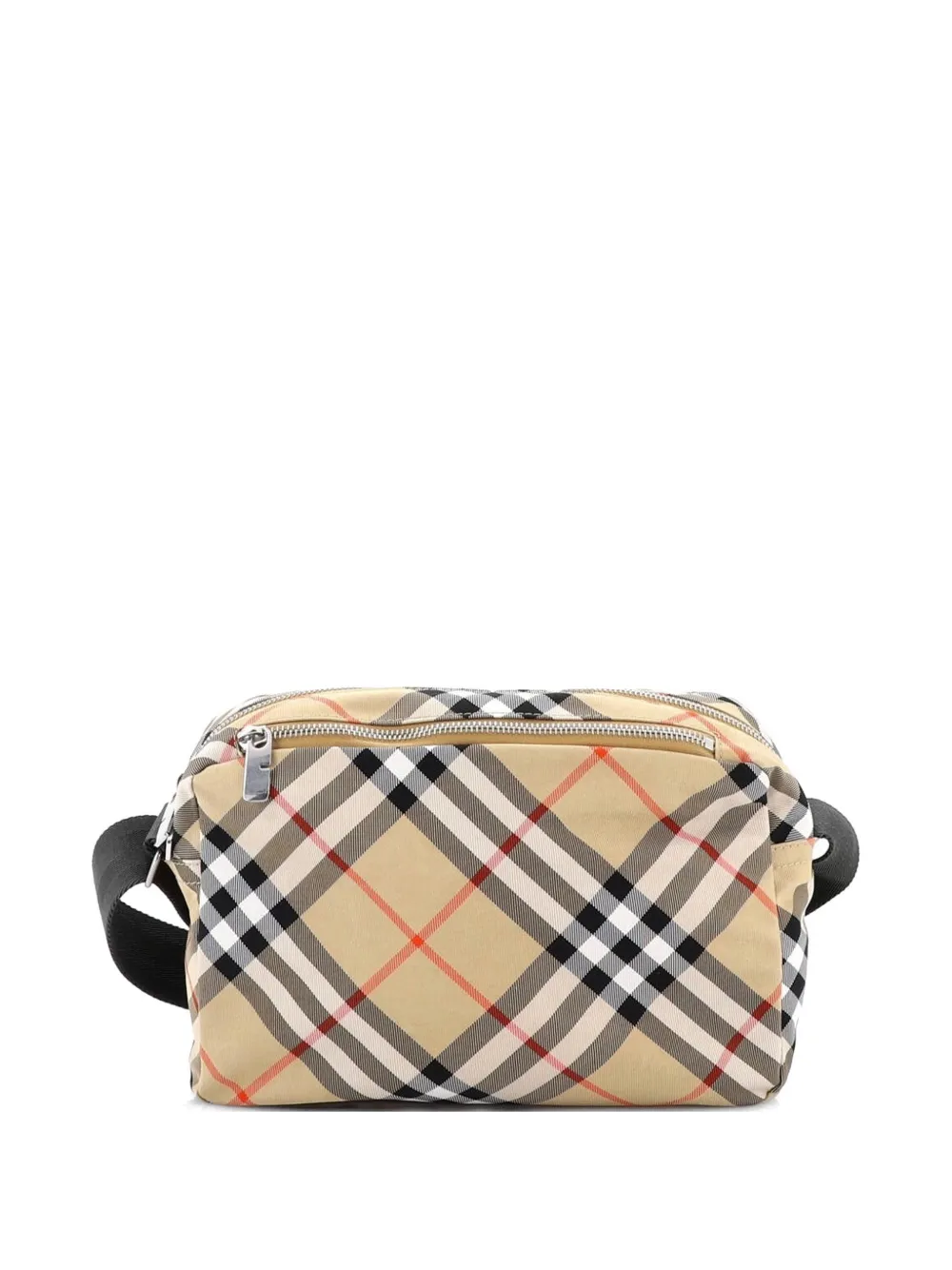 Camera Vintage Check Nylon Crossbody Bag