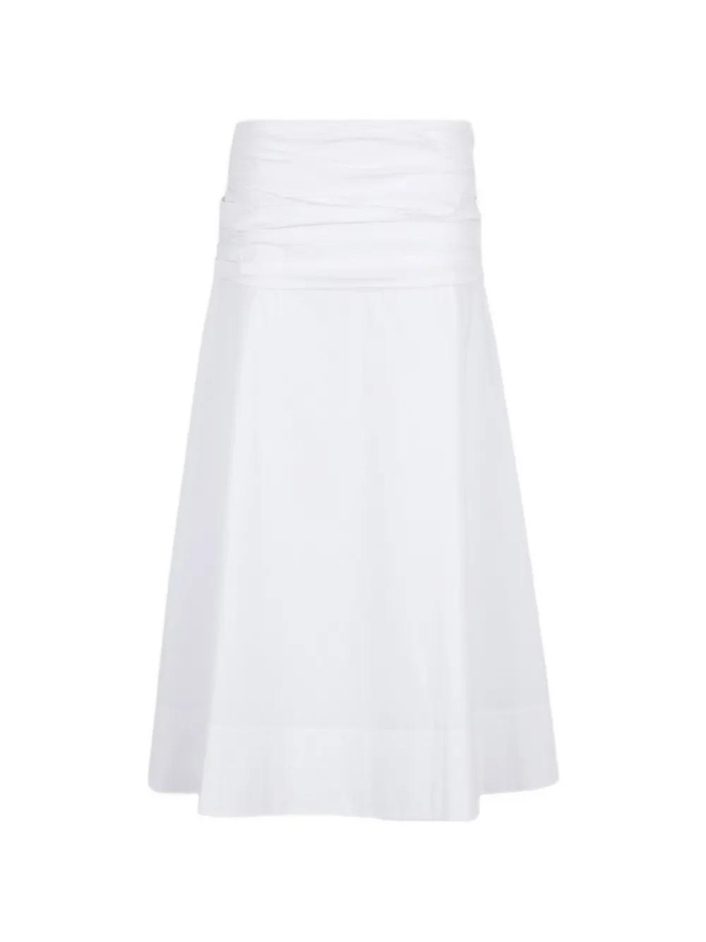 STAUD shirred midi skirt - Bianco
