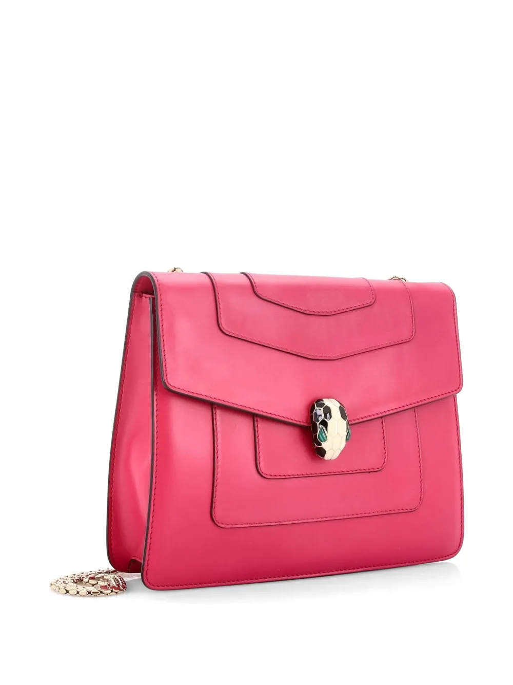  Bvlgari Pre-owned Serpenti Forever Square Leather Medium Shoulder Bag - Pink 