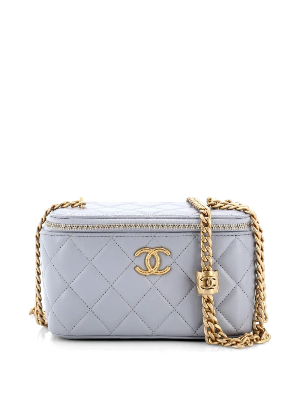CHANEL Pre-Owned All Slide Long Vanity Case with Chain Quilted Lambskin Small crossbody bag - Grigio