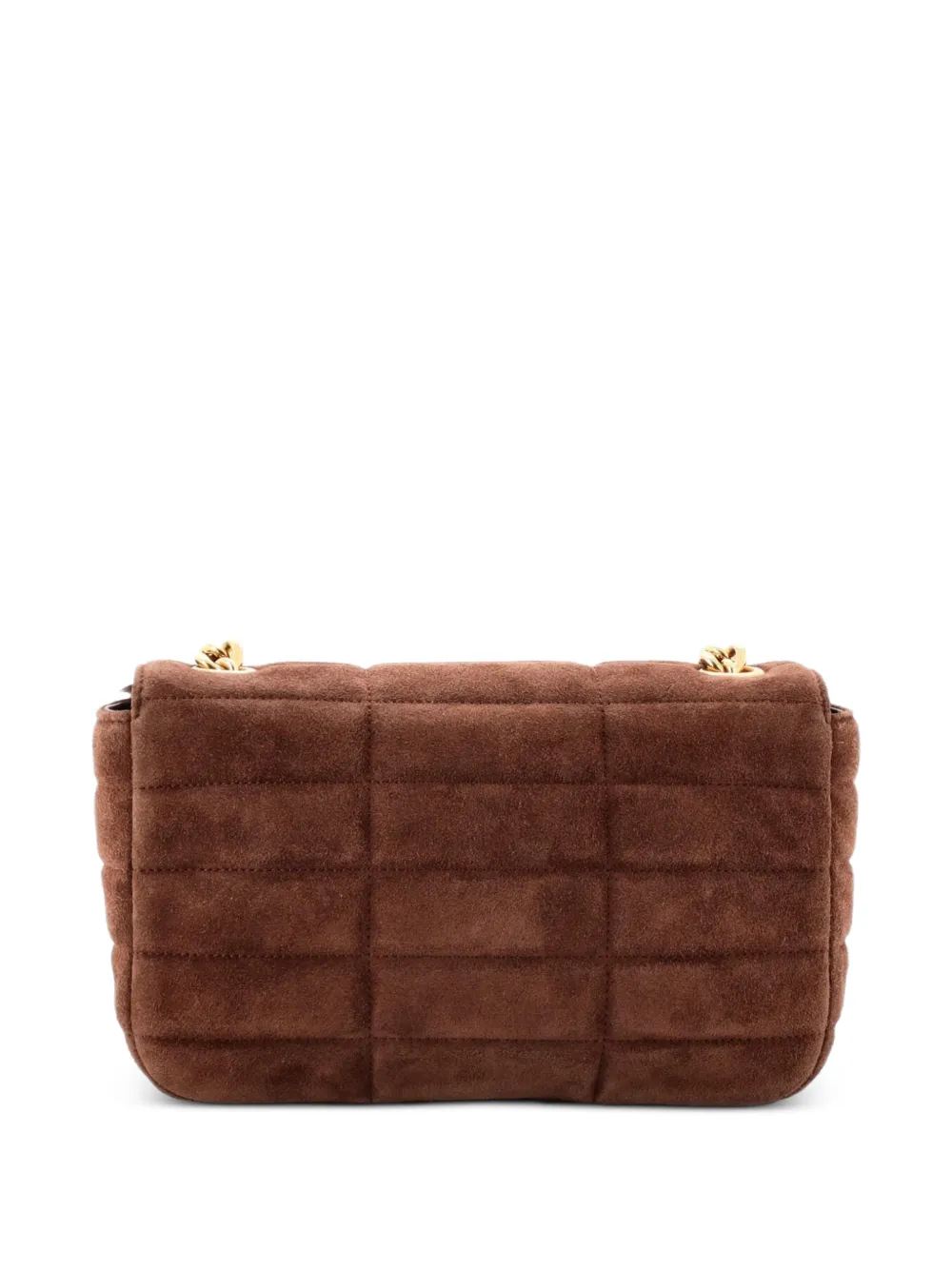  Celine Pre-owned Borsa A Spalla Piccola In Pelle Scamosciata Trapuntata Con Battente E Logo - Marrone 