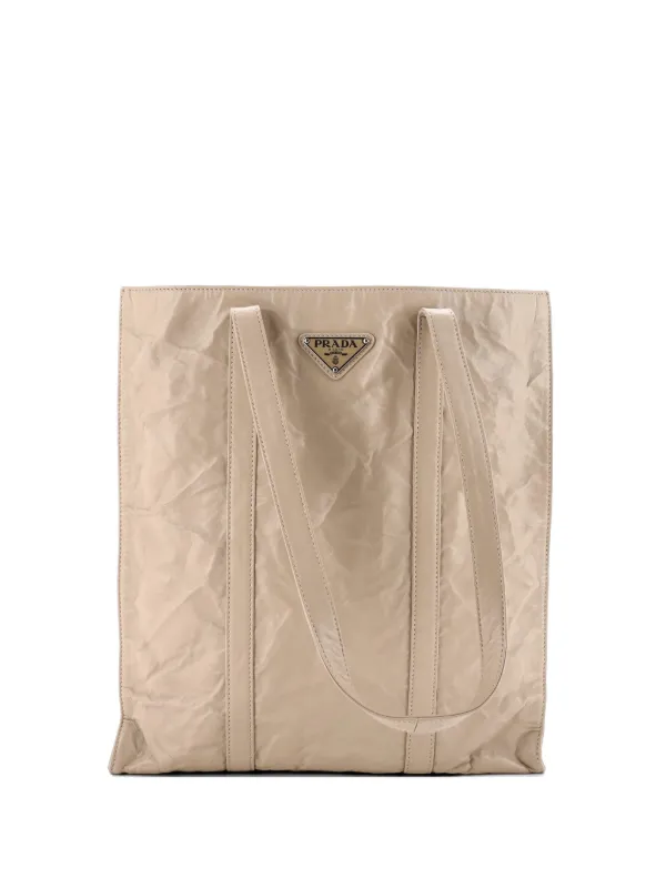 Prada Pre-owned Shopper Nappa Antique Medium Tote Bag in Neutrals