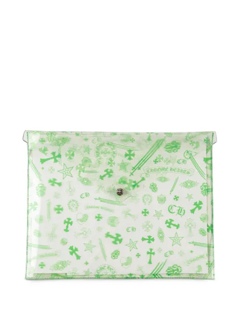 Chrome Hearts logo-print clutch bag
