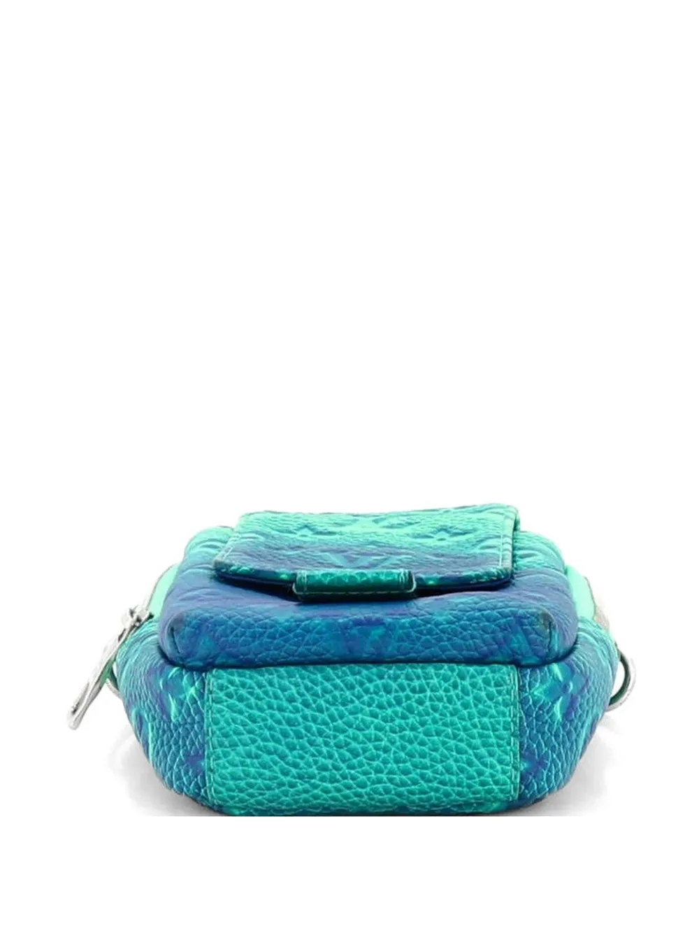  Louis Vuitton Pre-owned Double Phone Pouch Limited Edition Illusion Monogram Taurillon Leather Crossbody Bag - Green 