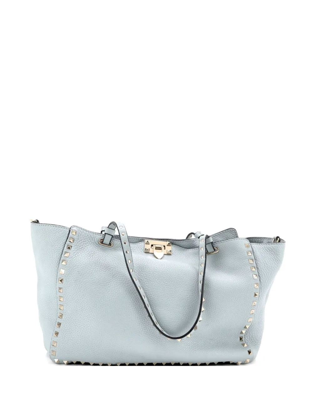 Valentino Garavani Pre-Owned Rockstud Pebbled Leather Medium tote bag - Blau