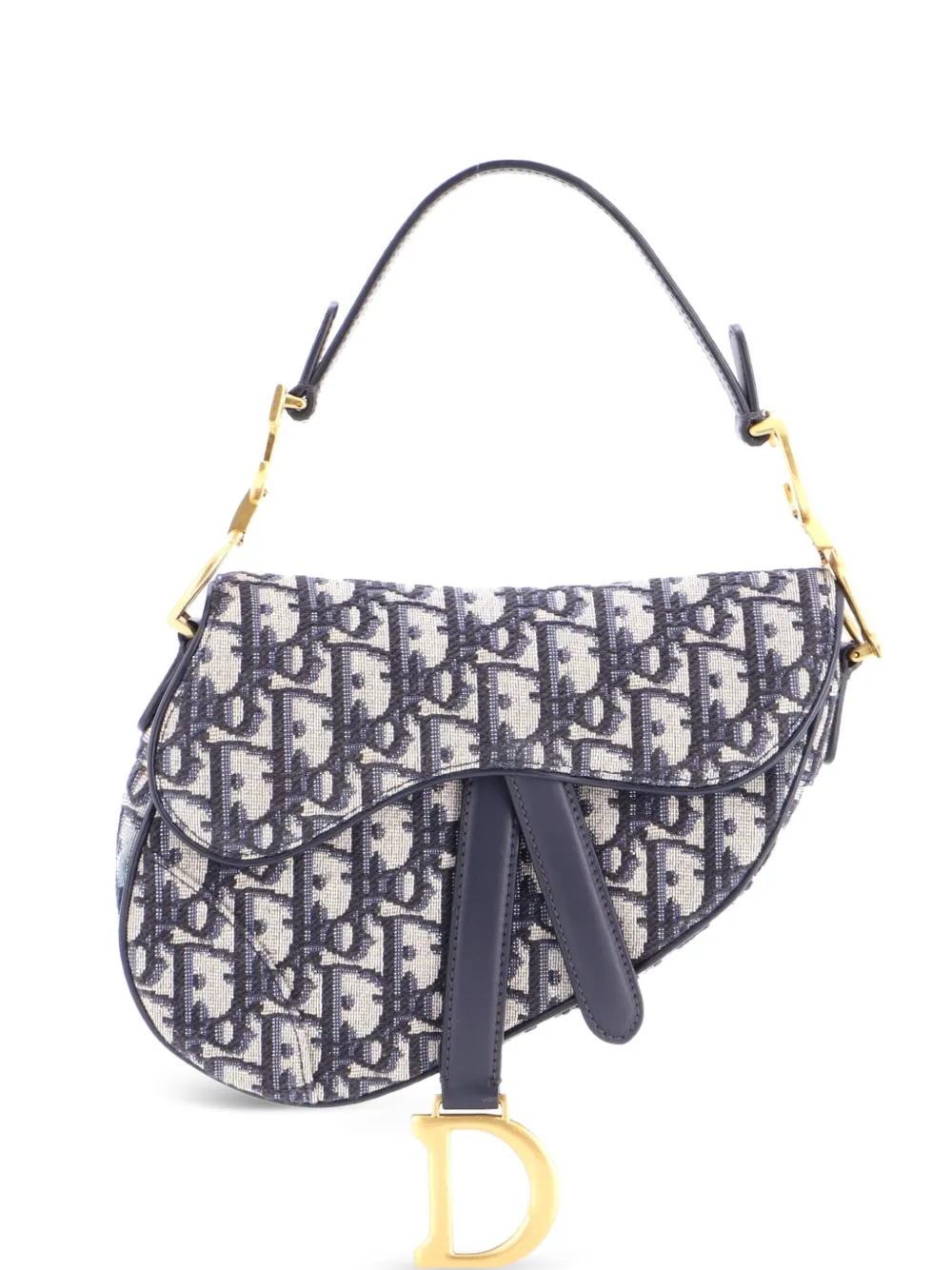 Christian Dior Pre-Owned Saddle Handbag Oblique Canvas Mini shoulder bag - Blue