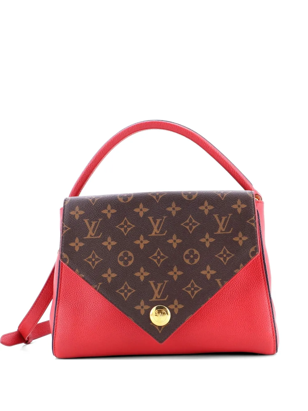 Louis Vuitton Pre-Owned Double V Handbag Calfskin with Monogram Canvas satchel - Rot