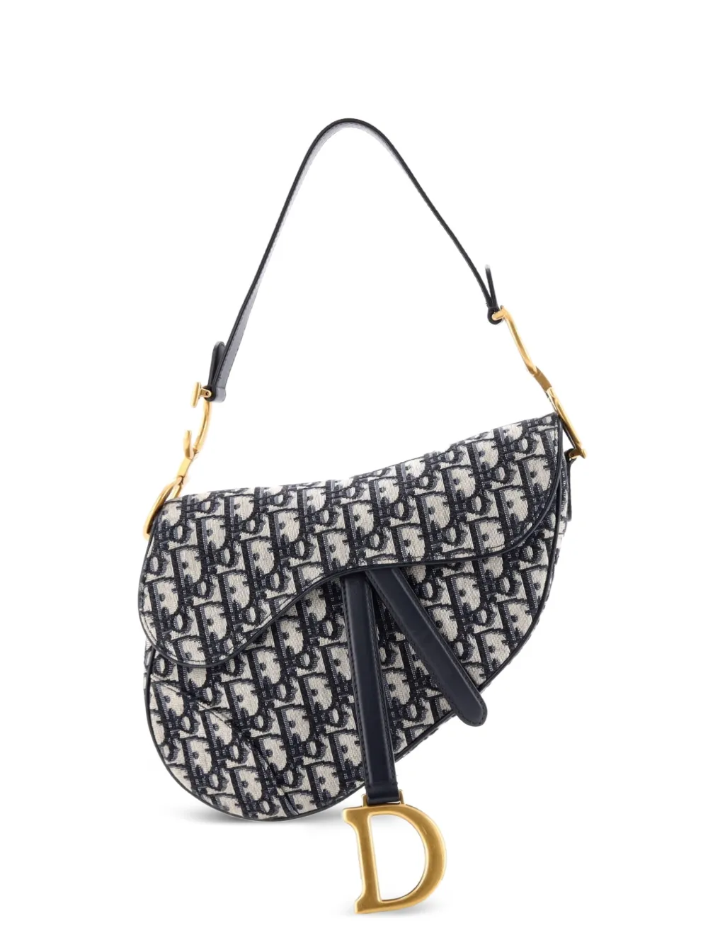 Christian Dior Pre-Owned Saddle Handbag Oblique Canvas Medium shoulder bag - Blu