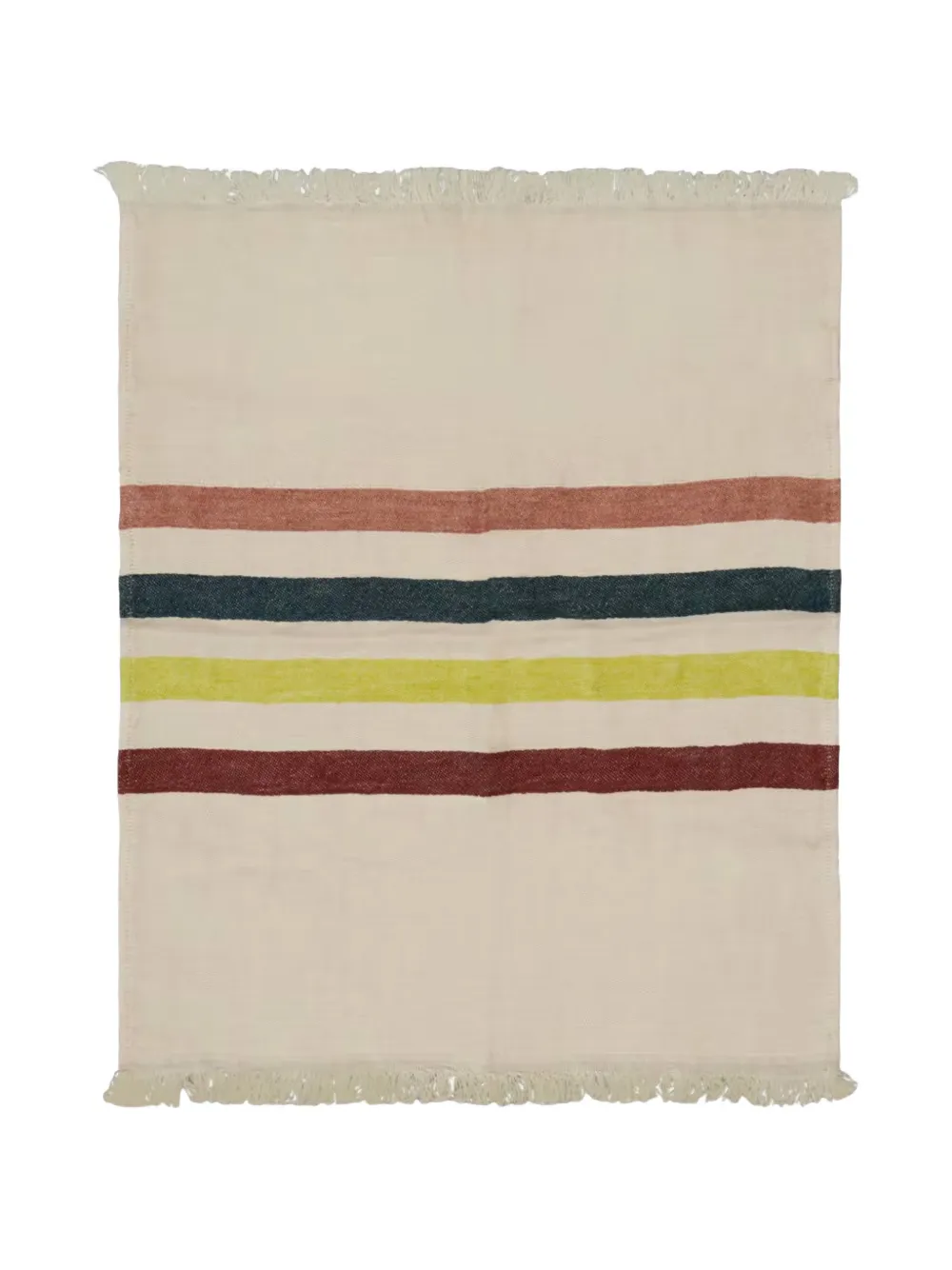 Libeco Striped Fringed Guest Towel In White