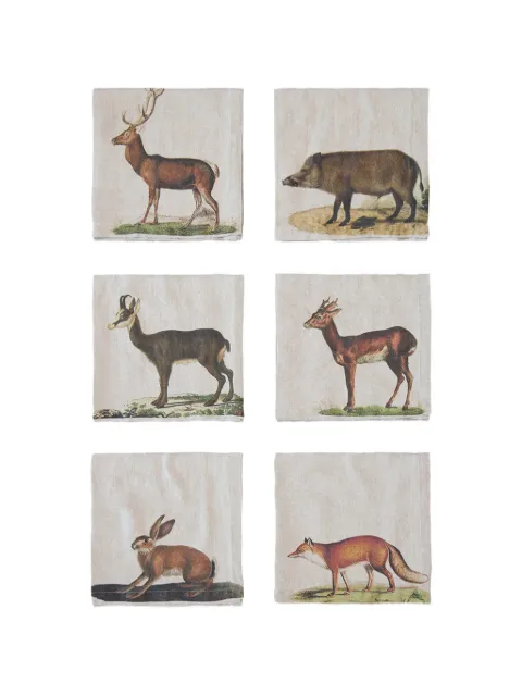 LINORICCI animal-print napkins (set of six)