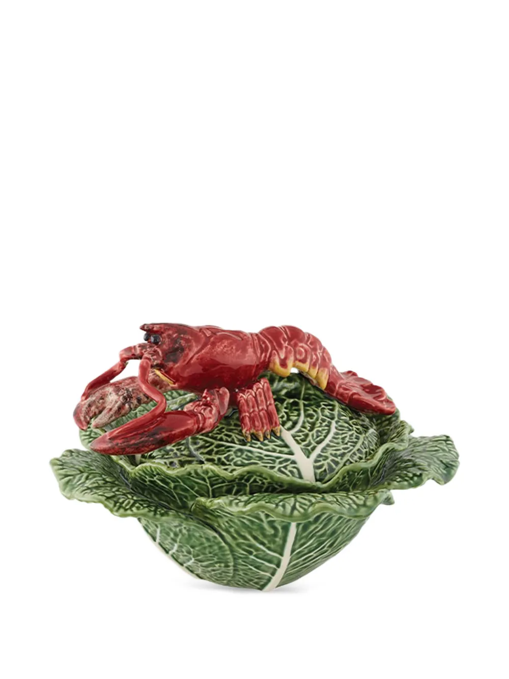 Bordallo Pinheiro Cabbage With Lobsters soup bowl - Rosso