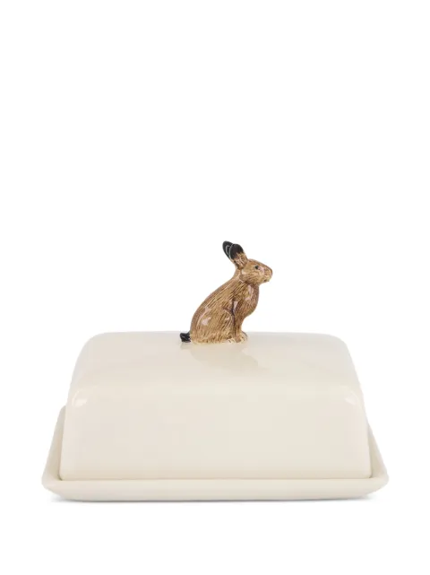 Quail Ceramics rabbit-detail hare butter dish