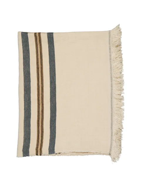 LIBECO stripes fringed-detail linen towel