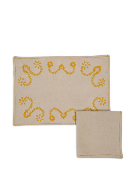 HOUSE OF CAPRICORN Viana embroidered placemat napkin