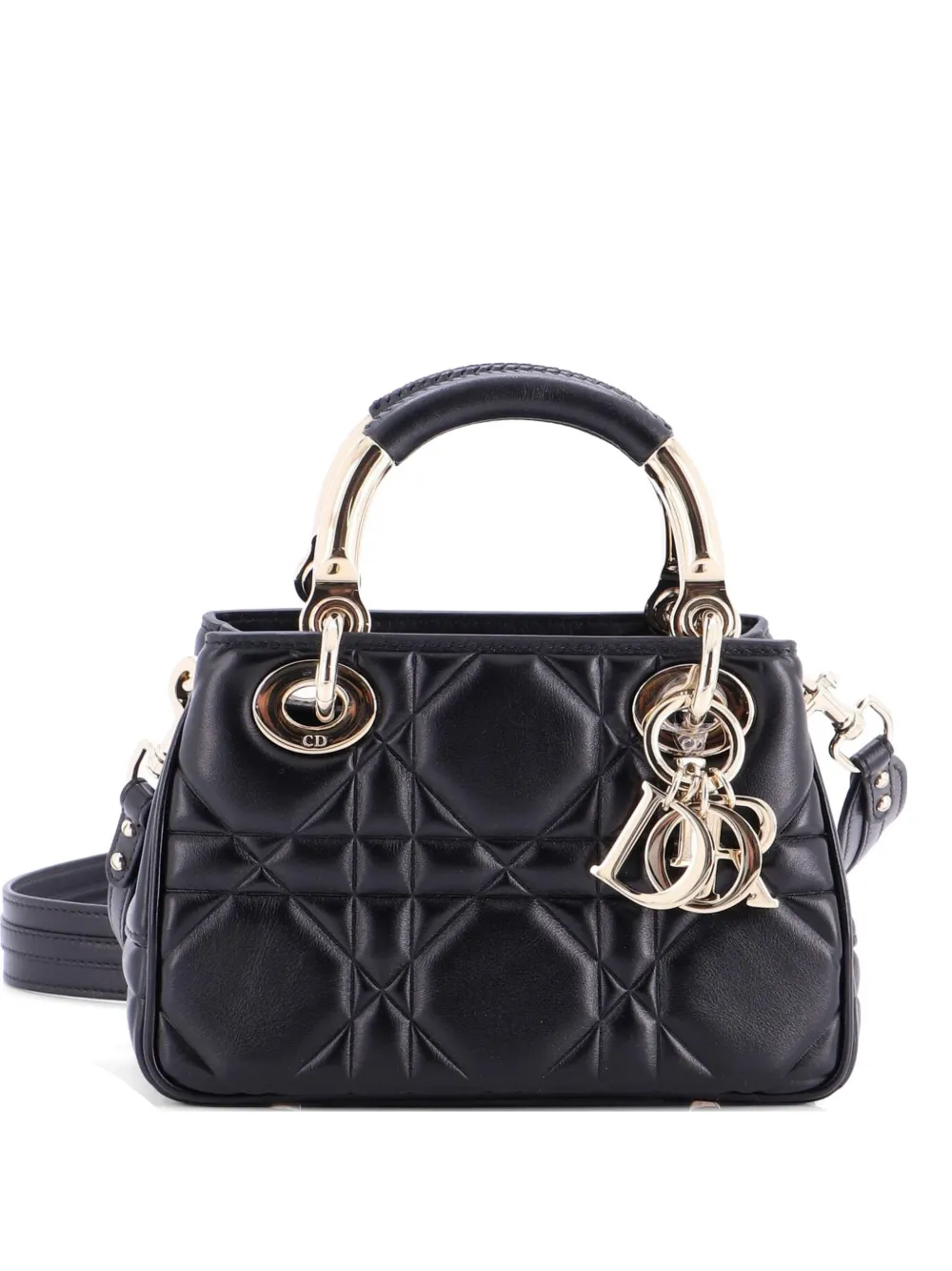 Christian Dior Pre-Owned Lady 95.22 Bag Cannage Embossed Leather Mini shoulder bag - Nero