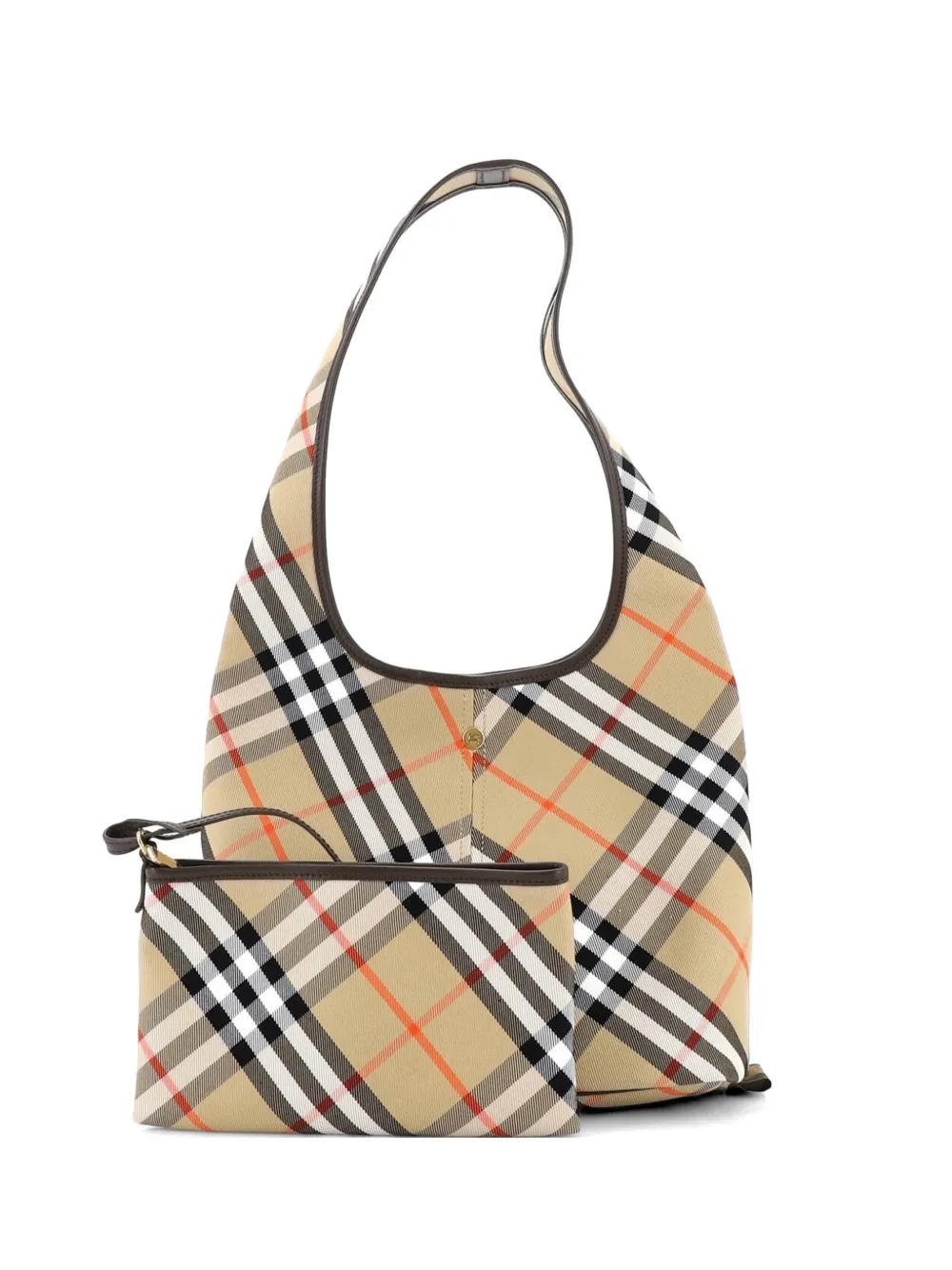 Burberry Pre-Owned Shoulder Bag Vintage Check Canvas Small hobo bag - Braun