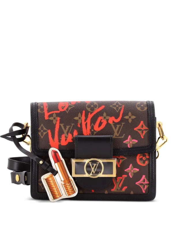 Louis Vuitton Pre-owned Dauphine Shoulder Bag Limited Edition Fall in Love Monogram Canvas Mini Crossbody Bag in Brown