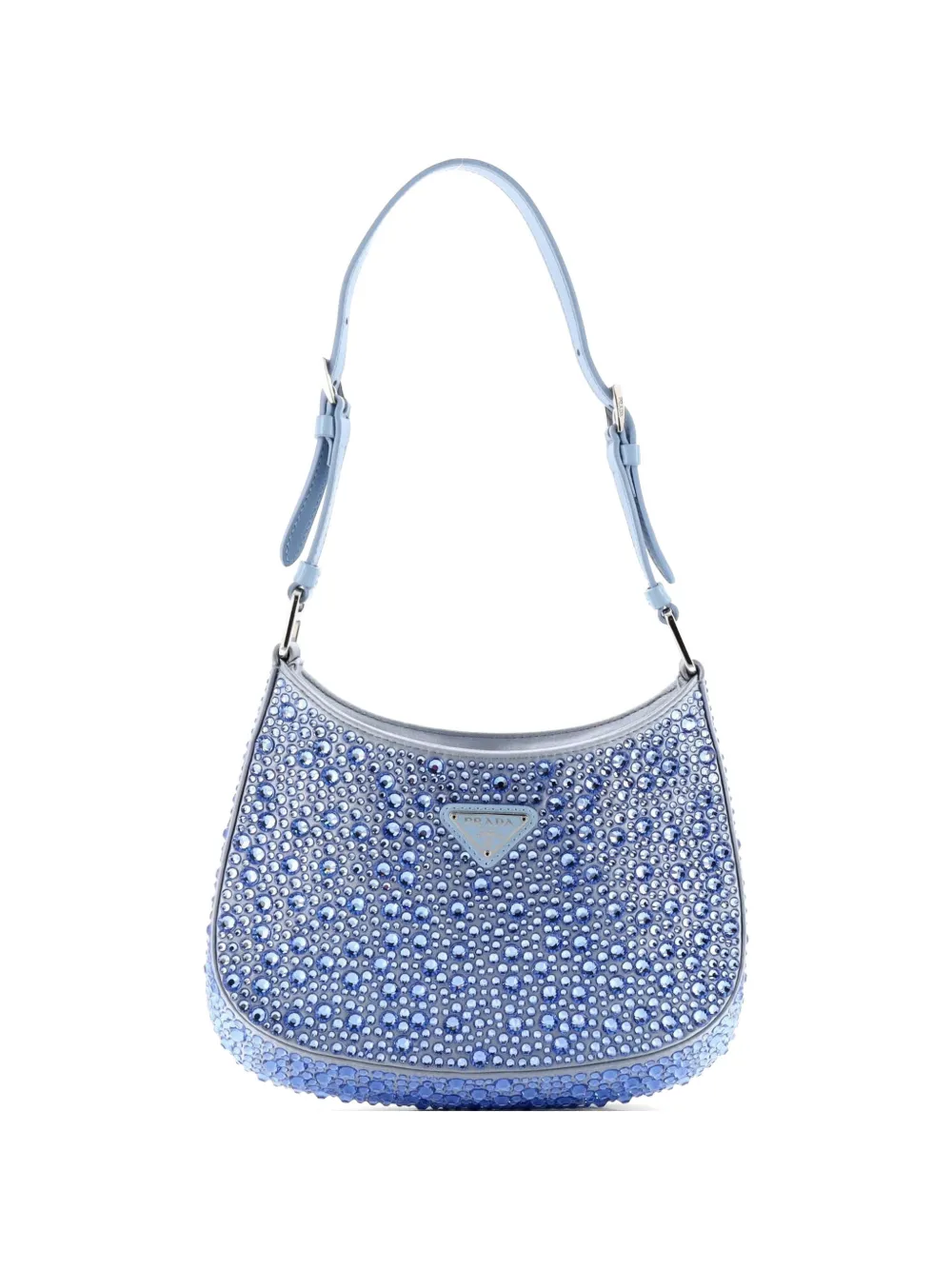 Prada Pre-Owned Cleo Shoulder Bag Crystal Embellished Satin Small crossbody bag - Blu