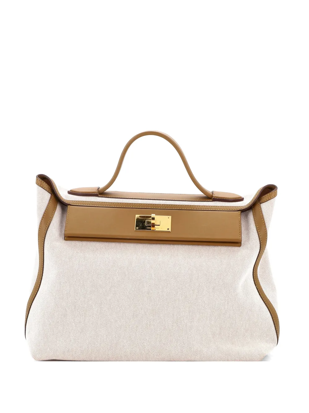 Hermès Pre-Owned 24/24 Bag Canvas and Swift 35 satchel - Nude
