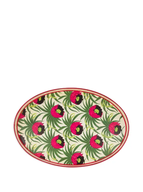 Les-Ottomans handpainted ikat oval tray