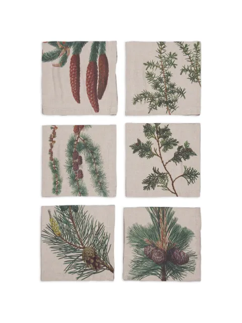 LINORICCI trees conifers napkins (set of six)