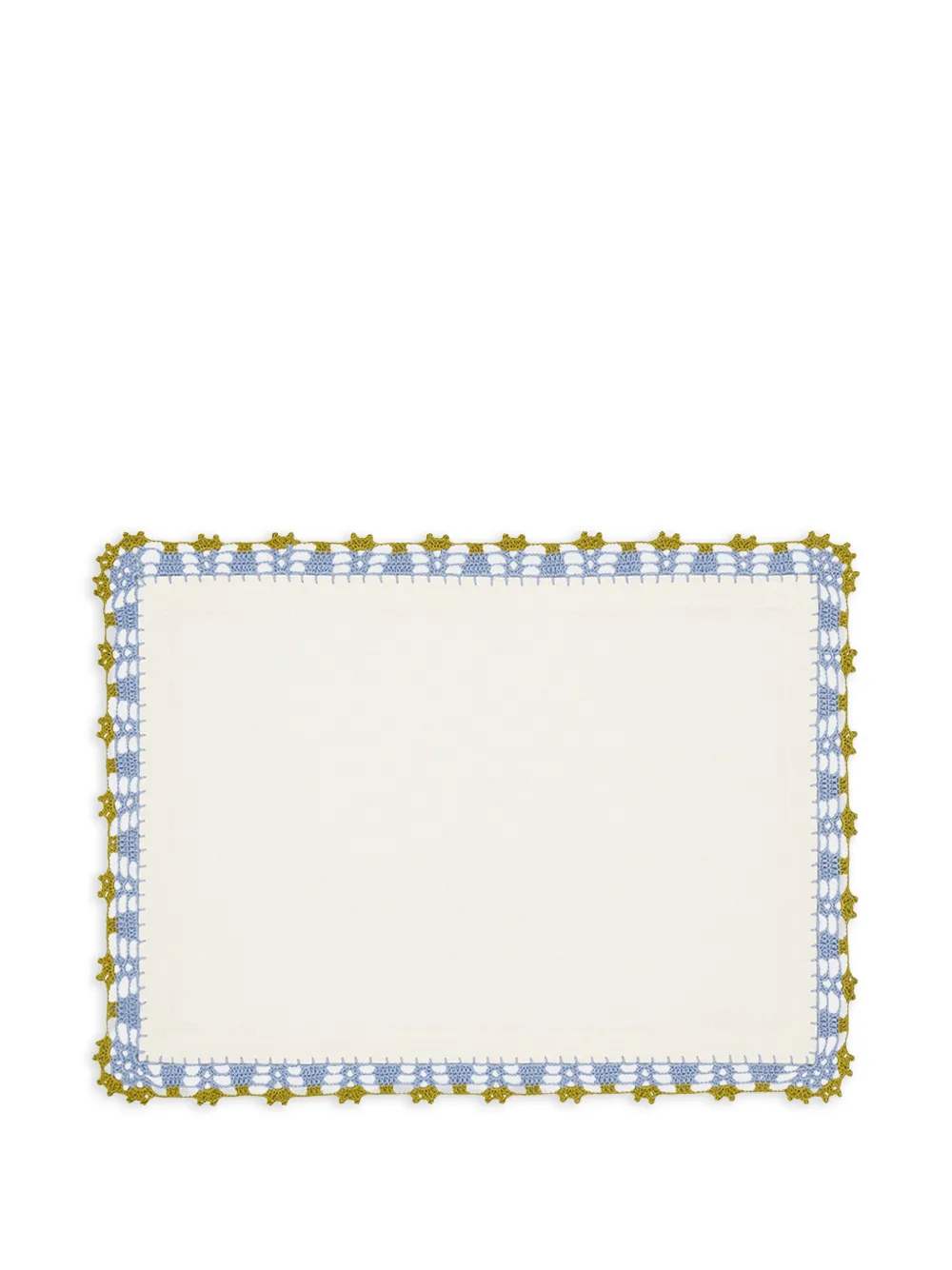 HOUSE OF CAPRICORN Gehäkeltes Tischset aus Leinen - Weiß