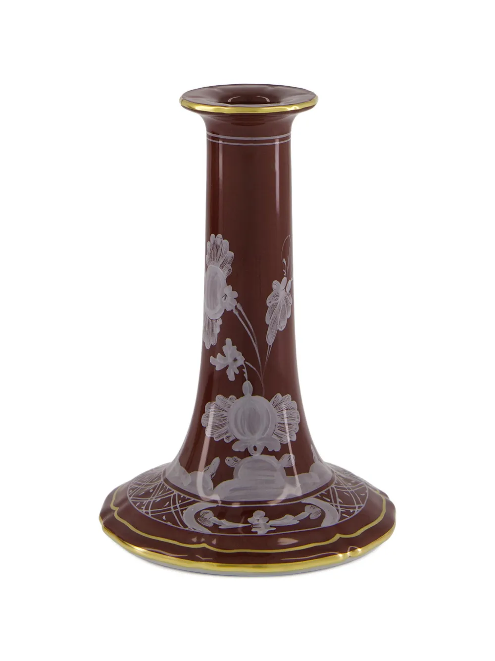GINORI 1735 Castagna floral porcelain candle holder - Braun