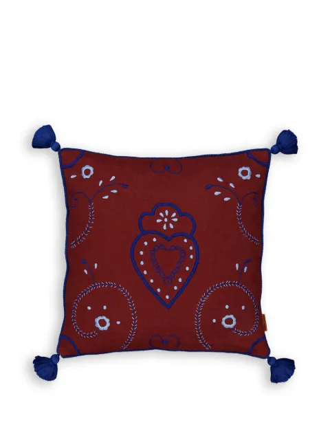 HOUSE OF CAPRICORN Viana handmade embroidery tassel cushion