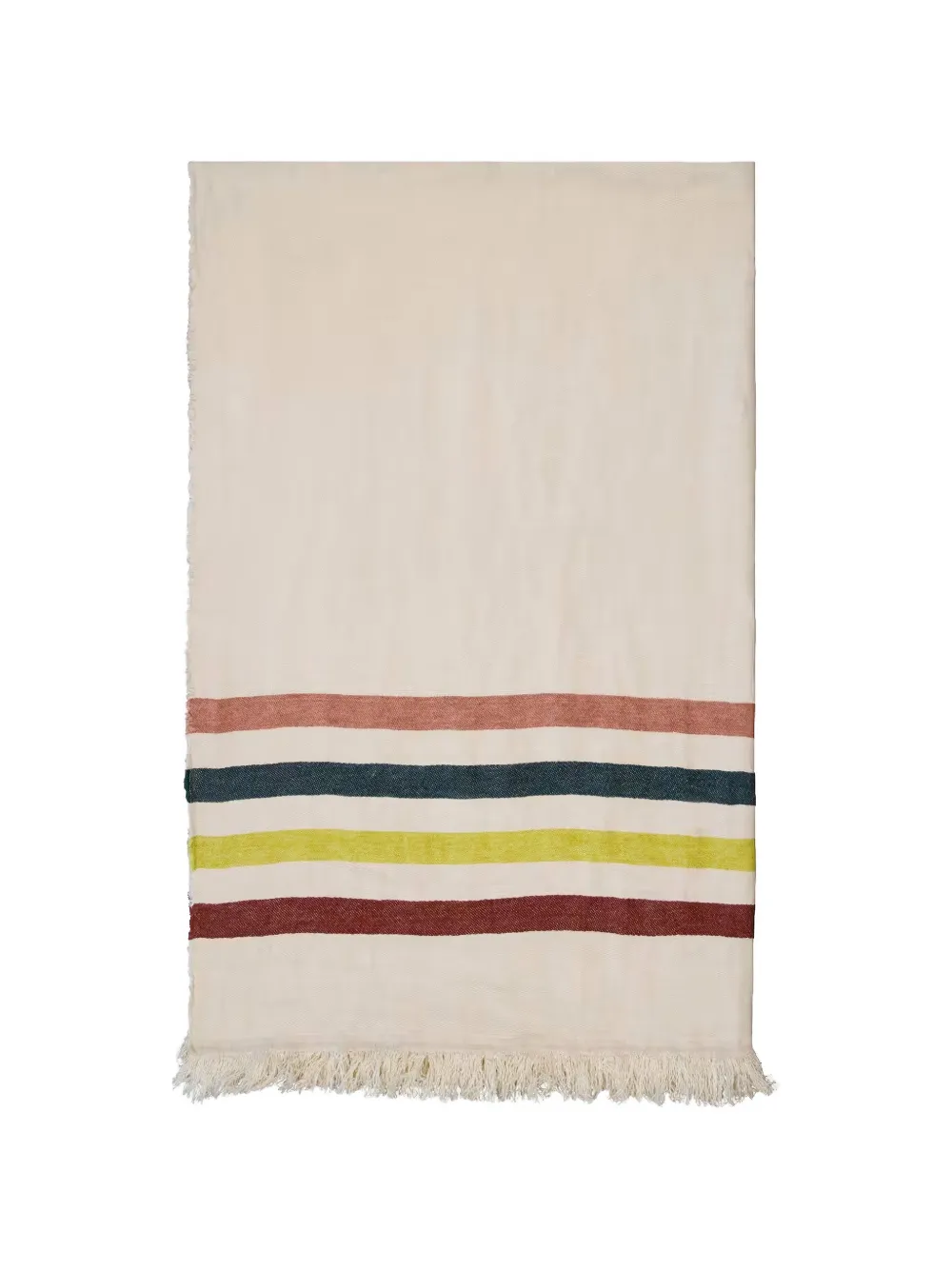 Libeco Belgian Fouta Striped Fringed Towel In Neutral
