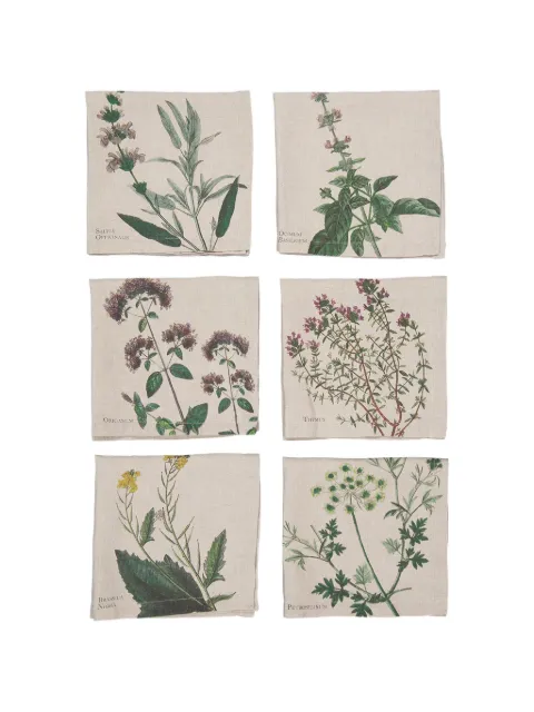 LINORICCI herbs-printed napkins (set of six)