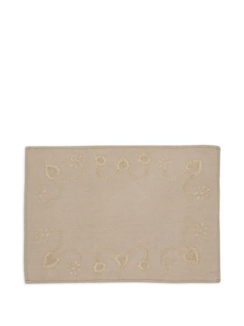 HOUSE OF CAPRICORN embroidered linen placemat and napkin set
