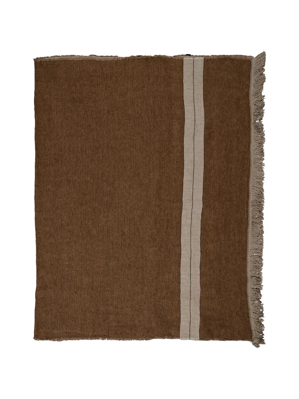 Libeco Striped Fringed Towel In Brown