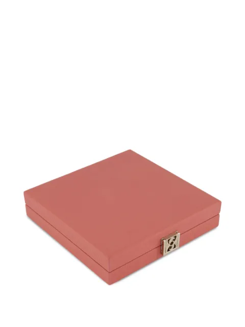 Hector Saxe leather-cased nacre dominoes