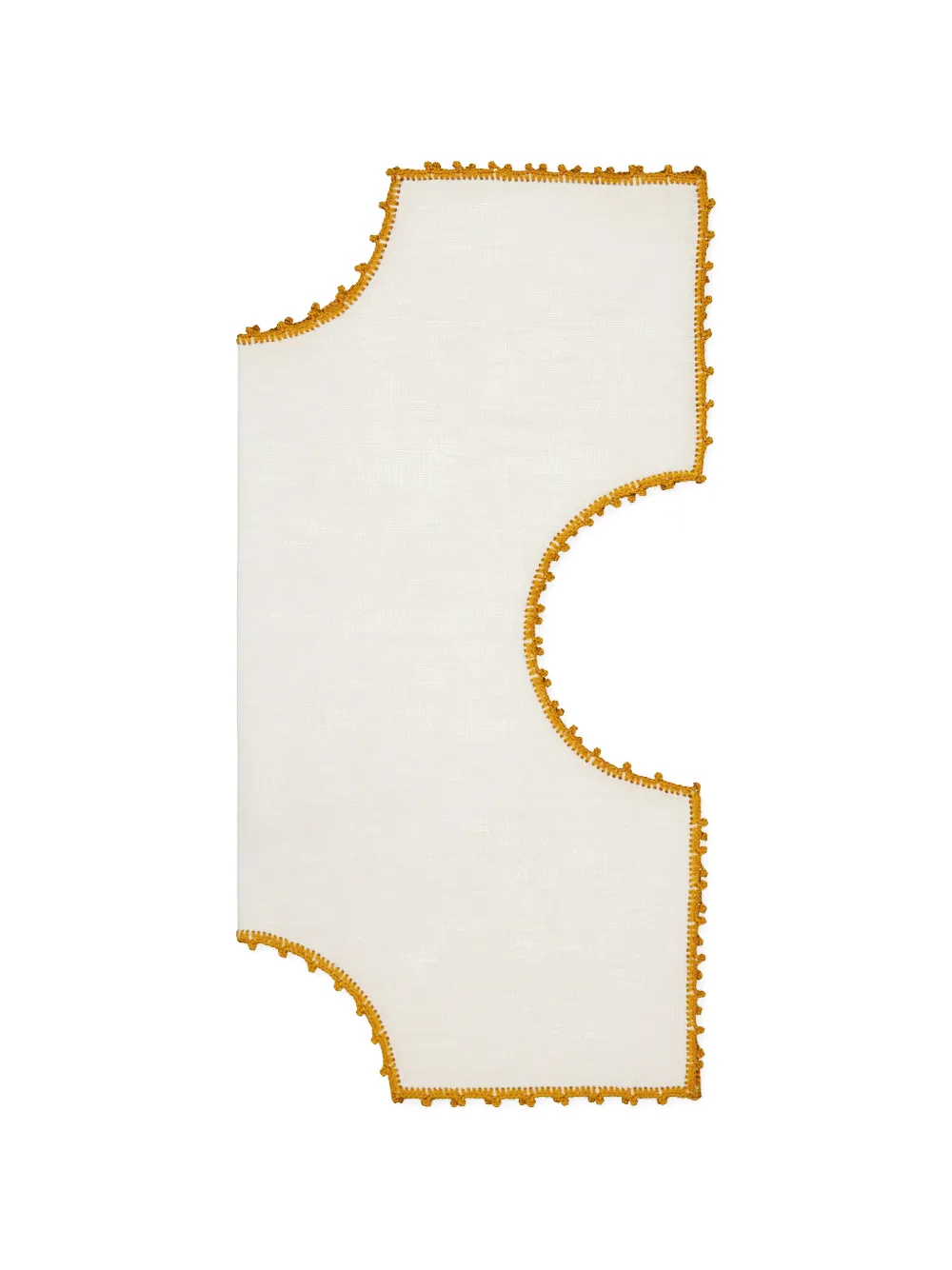 HOUSE OF CAPRICORN Korbtuch aus Leinen mit Häkelbesatz - Nude