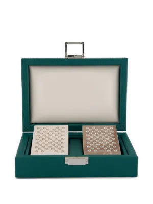 Hector Saxe 440 Chip Leather Poker Set | Green | FARFETCH