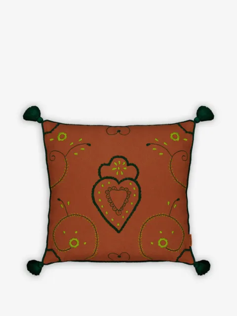 HOUSE OF CAPRICORN Viana embroidered linen cushion