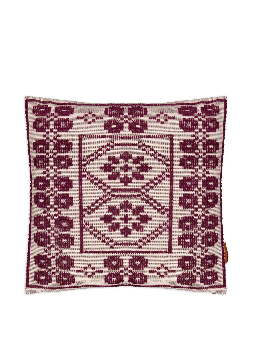 HOUSE OF CAPRICORN Inês bordeaux patterned cushion - Rot
