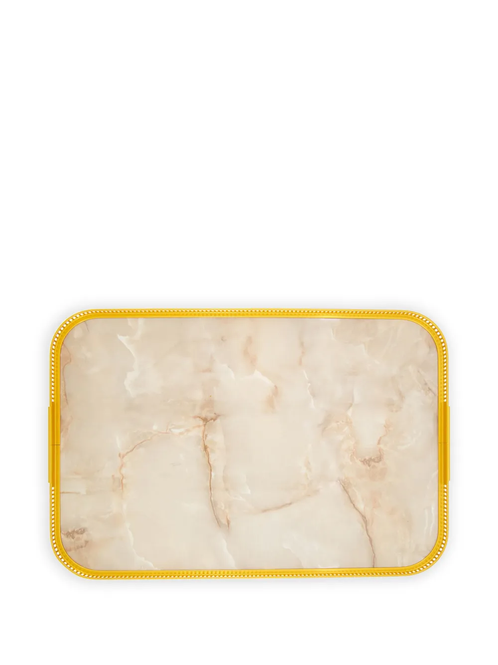 Kaymet Marmoriertes Bett-Tablett mit eloxiertem Rand - Gold