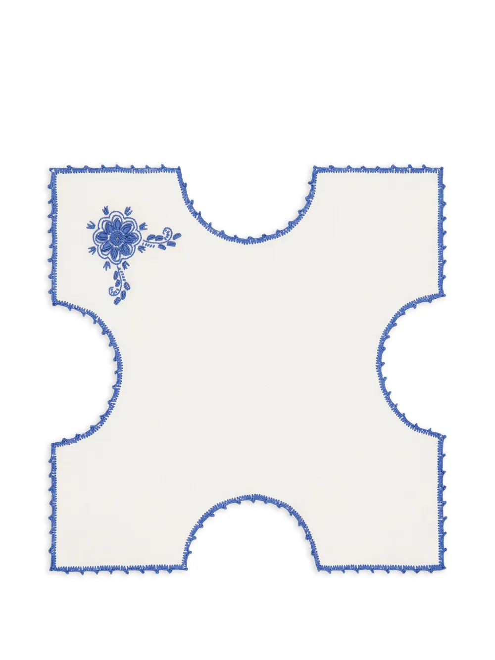 HOUSE OF CAPRICORN Teresa embroidered linen basket cloth - Weiß