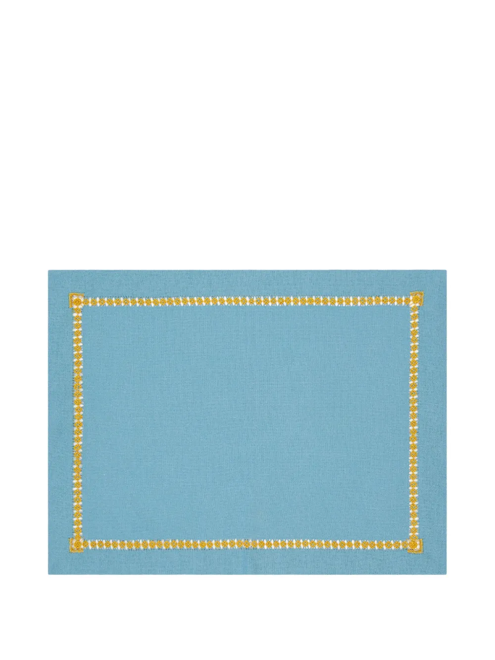 HOUSE OF CAPRICORN Maria hand-embroidered linen placemat - Blau