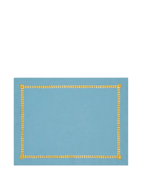 HOUSE OF CAPRICORN Maria hand-embroidered linen placemat