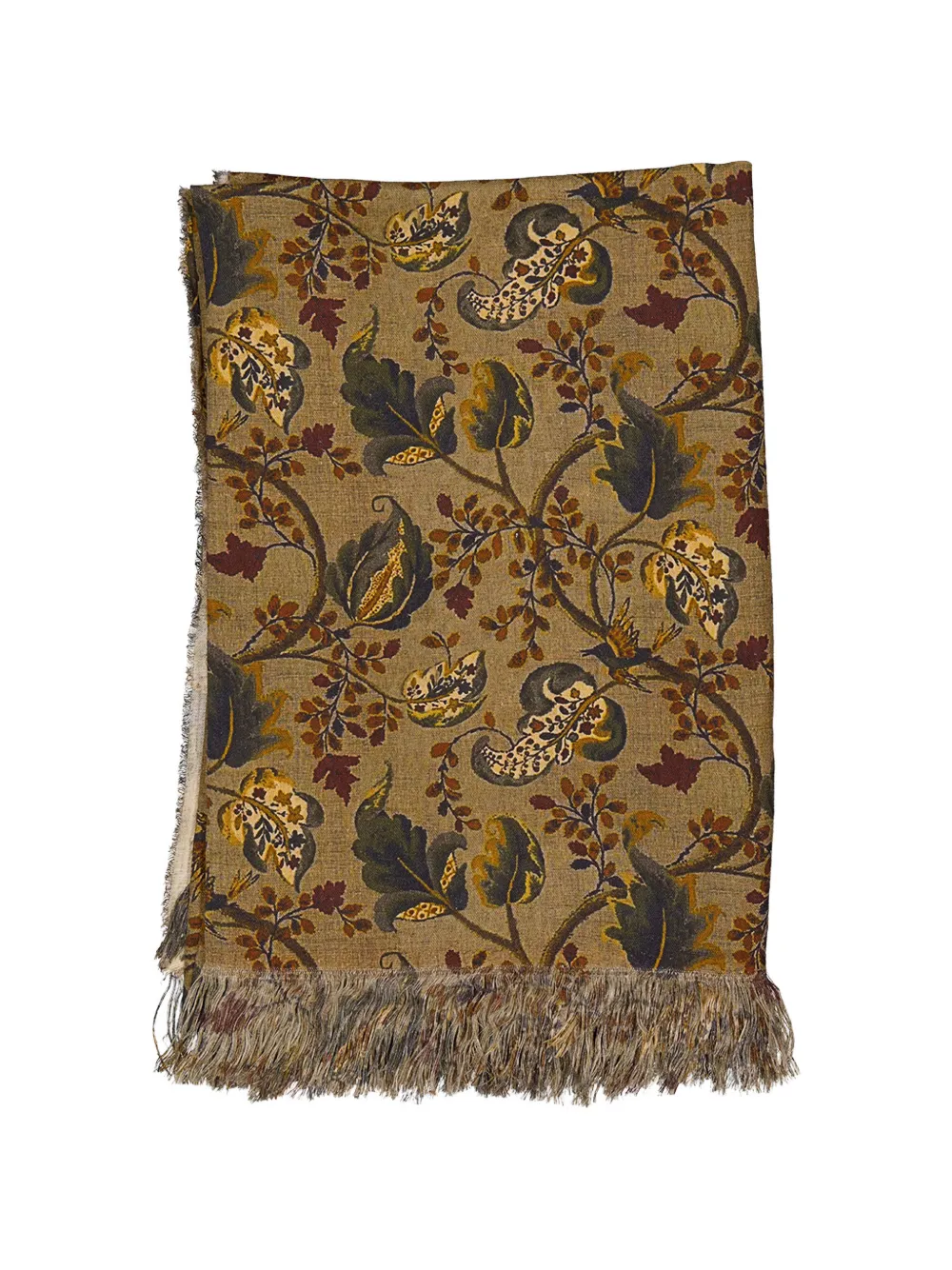 The House of Lyria Tovaglia Sollievo con stampa paisley e frange - Marrone