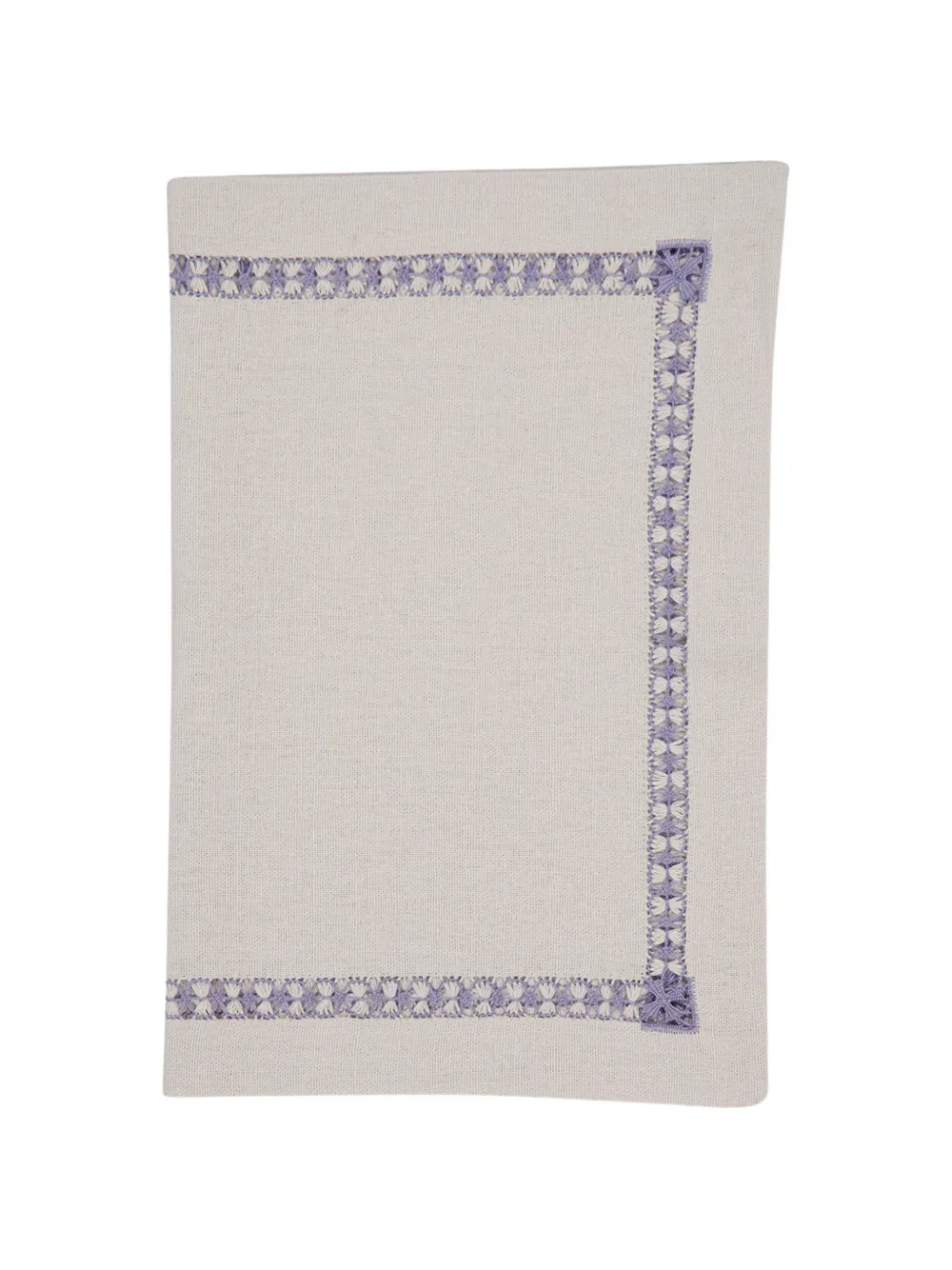 HOUSE OF CAPRICORN Maria Grey embroidered linen placemat - Blau