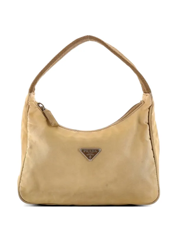 Prada Pre-Owned Tessuto Mini Shoulder Bag | Neutrals | FARFETCH