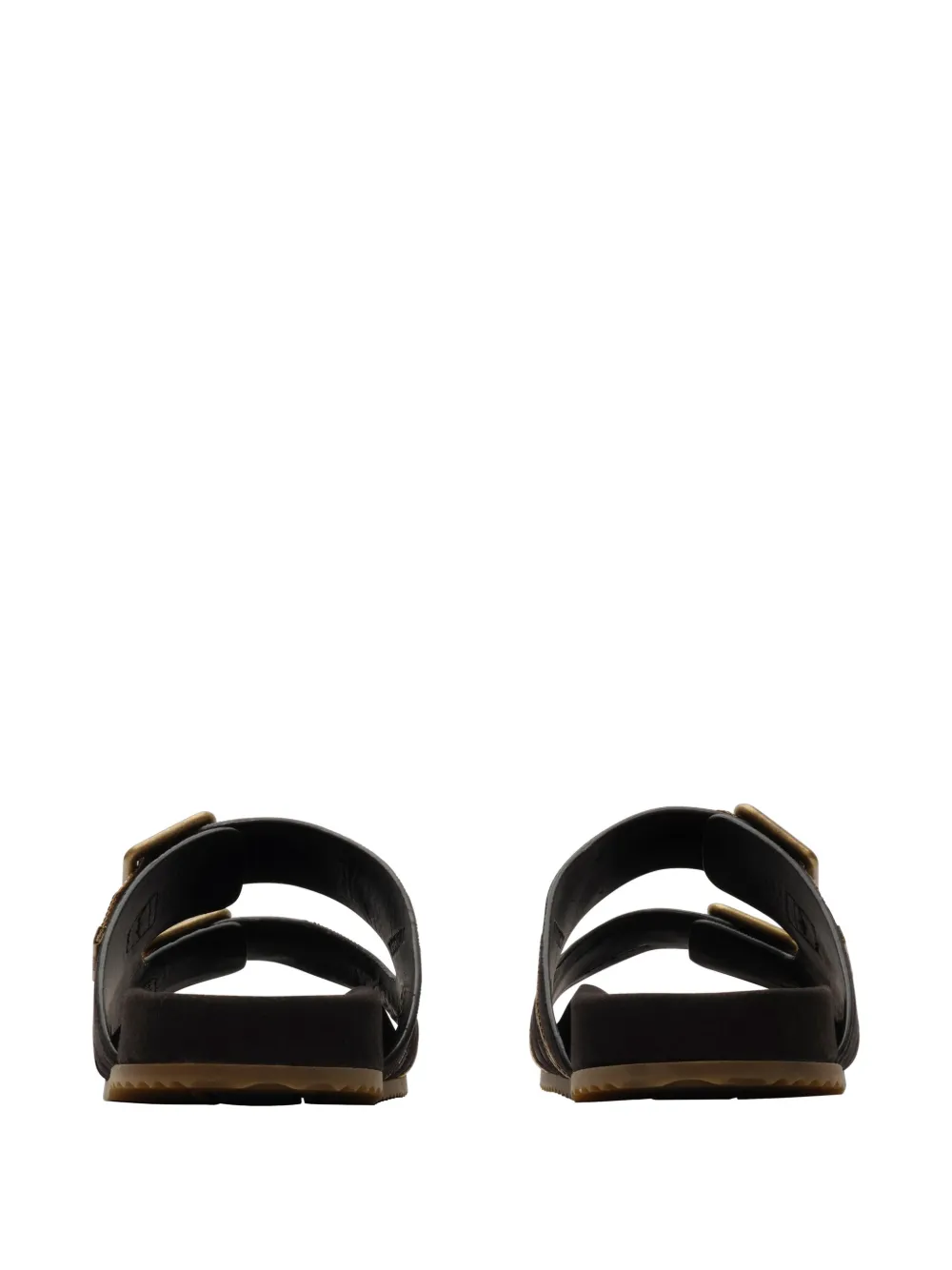Burberry Check suede Urchin sandals Zwart