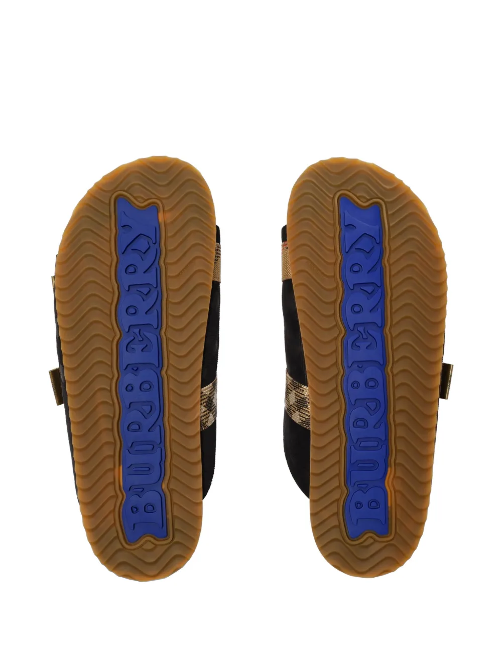 Burberry Check suede Urchin sandals Zwart