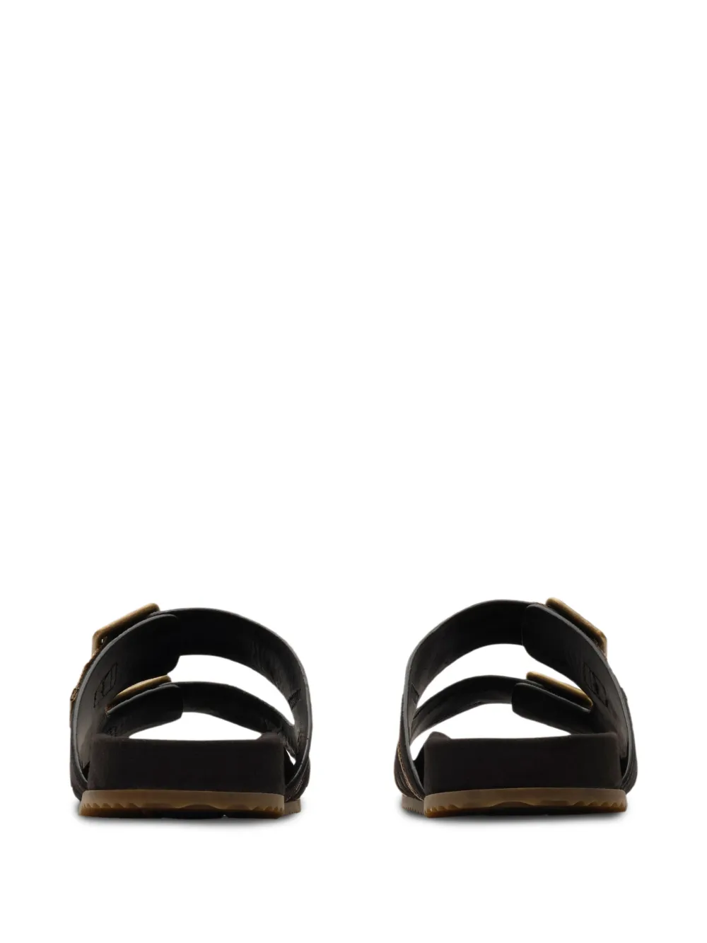 Burberry Check Suede Urchin Sandals in Black, view 2