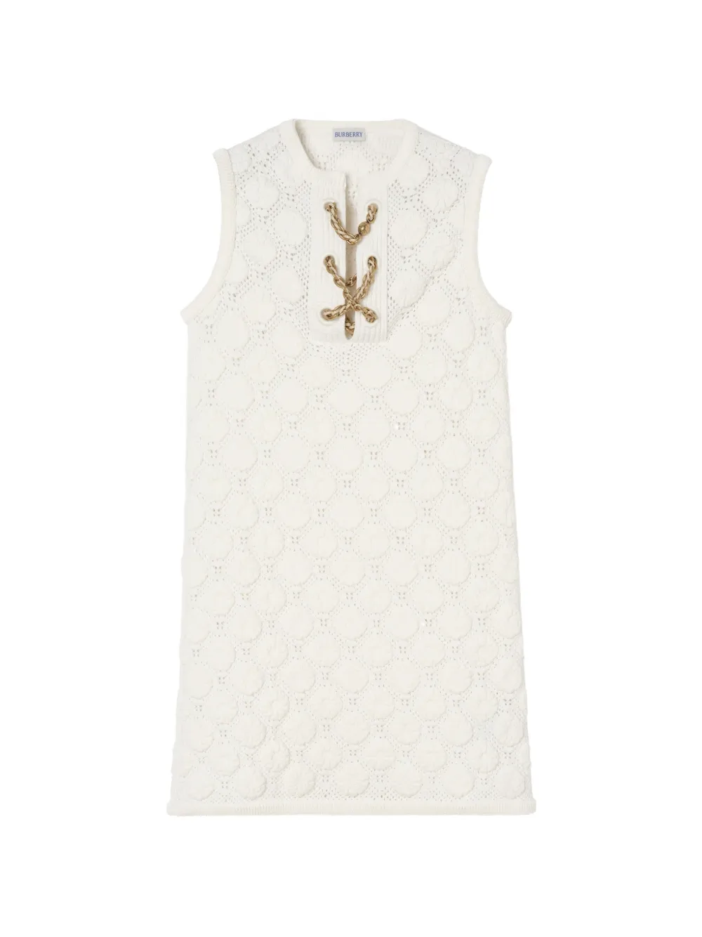 Burberry Abito all'uncinetto in misto cotone - Bianco